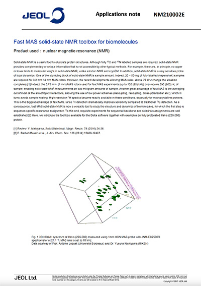 Fast MAS solid-state NMR toolbox for biomolecules_NM210002E